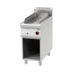   RM GASTRO REDFOX FTR 90/40 E Szeletsütő lap, elektromos, bordázott sütőfelülettel, nyitott tárolóval, 400mm