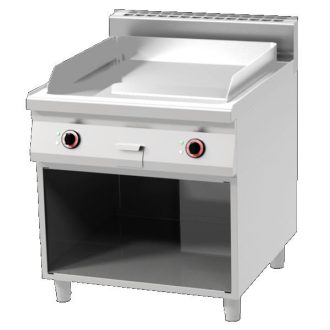   RM GASTRO REDFOX FTHC 90/80 E Szeletsütő lap, elektromos, sima króm sütőfelülettel, nyitott tárolóval, 800mm