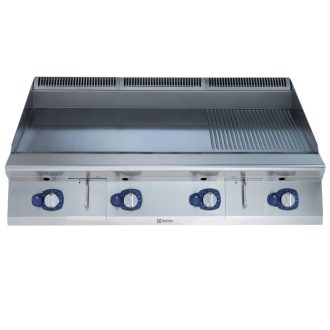   Nagyméretű gázüzemű szeletsütő lap sima+bordázott króm felülettel, 1200mm – ELECTROLUX PROFESSIONAL 391407