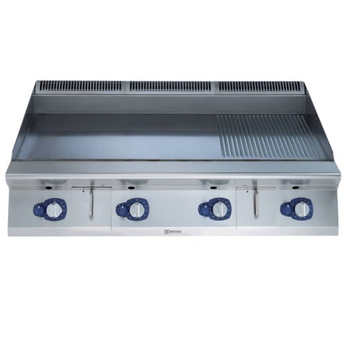 Nagyméretű gázüzemű szeletsütő lap sima+bordázott króm felülettel, 1200mm – ELECTROLUX PROFESSIONAL 391407