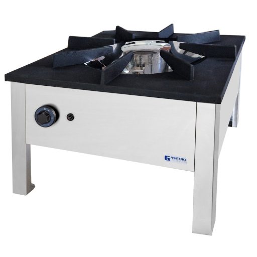 Főzőzsámoly gázüzemű, 14kW, piezo gyújtóval, öntöttvas edénytartó ráccsal – GASZTROMETÁL GZST14