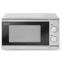   HENDI 281710 Mikrohullámú sütő, 20 literes, tekerőgombos vezérléssel, forgótányérral, grill funkcióval