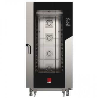   TECNOEKA MKF 1664 BM Bekocsizható elektromos légkeveréses sütő 16x 60x40cm tálcahellyel, érintővezérlős "BLACK MASK" kezelőpanellel, regálkocsival