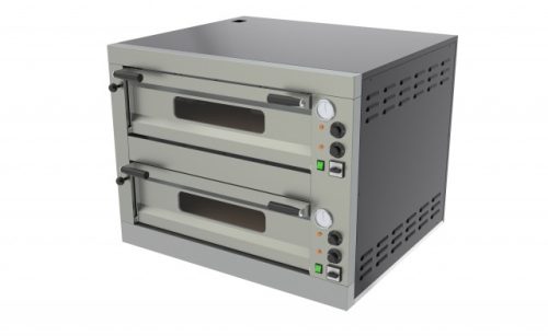 RM GASTRO REDFOX E 8 Pizzakemence elektromos, kétkamrás, analóg hőmérővel, 9,6kW, 4+4db 33cm-es pizzához