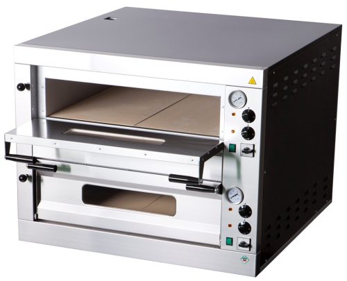 RM GASTRO REDFOX E 12 Pizzakemence elektromos, kétkamrás, analóg hőmérővel, 14,4kW, 6+6db 33cm-es pizzához