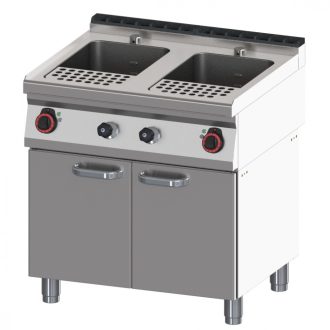   RM GASTRO REDFOX VT 70/80 E Elektromos tésztafőző, kétmedencés, 2x23 literes, ajtós tárolószekrénnyel