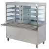 ARISCO BTRS 714 F Hűtött bemutató vitrines pultelem nyitott alsó szekrénnyel, rozsdamentes, 1470mm