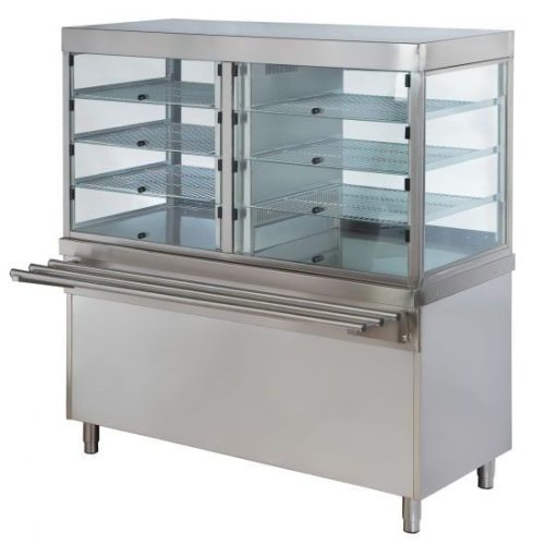ARISCO BTRS 714 F Hűtött bemutató vitrines pultelem nyitott alsó szekrénnyel, rozsdamentes, 1470mm