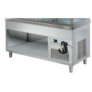 ARISCO BTRS 714 F Hűtött bemutató vitrines pultelem nyitott alsó szekrénnyel, rozsdamentes, 1470mm