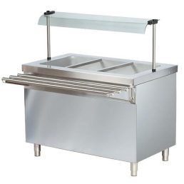   ARISCO BTEB 711 FN Bain-marie vízfürdős melegentartó pultelem nyitott szekrénnyel, rozsdamentes, GN3/1, 1150mm
