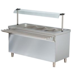   ARISCO BTEB 714 FN Bain-marie vízfürdős melegentartó pultelem nyitott szekrénnyel, rozsdamentes, GN 4x 1/1, 1470 mm