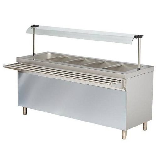 ARISCO BTEB 718 FN Bain-marie vízfürdős melegentartó pultelem nyitott szekrénnyel, rozsdamentes, GN5/1, 1800mm