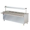 ARISCO BTEB 721 FN Bain-marie vízfürdős melegentartó pultelem nyitott szekrénnyel, rozsdamentes, GN6/1, 2100mm