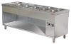 ARISCO BTEB 721 FN Bain-marie vízfürdős melegentartó pultelem nyitott szekrénnyel, rozsdamentes, GN6/1, 2100mm