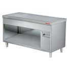 ARISCO BTHP 714 FN Melegentartó pultelem fűtött lappal GN4/1, nyitott szekrénnyel, rozsdamentes, 1470mm