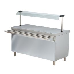   ARISCO BTHP 714 HFN Melegentartó pultelem fűtött lappal GN4/1, melegentartó szekrénnyel, rozsdamentes, 1470mm
