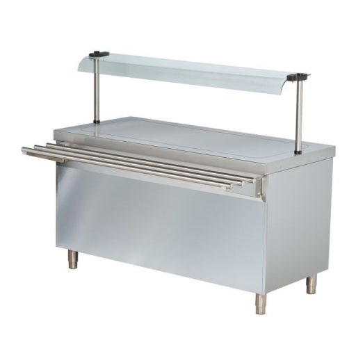 ARISCO BTN 718 HFN Semleges pultelem GN5/1 sík lappal, melegentartó szekrénnyel, rozsdamentes, 1800mm