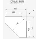Önkiszolgáló pultsor 90°-os belső sarokeleme grámit fedlappal – COLD G291-09G