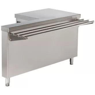   ARISCO BTU 715 AL Kassza pultelem tálcasínnel, rozsdamentes acél, balos kivitel, 1470mm
