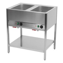   RM GASTRO BMSD 2120 Vízfürdős melegentartó 2xGN1/1, fix kivitel, alsó polccal, kezelőpanel a hosszú oldalon