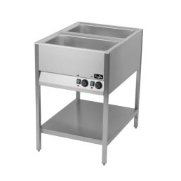   RM GASTRO BMSK 2120 Vízfürdős melegentartó 2xGN1/1, fix kivitel, alsó polccal, kezelőpanel a rövid oldalon