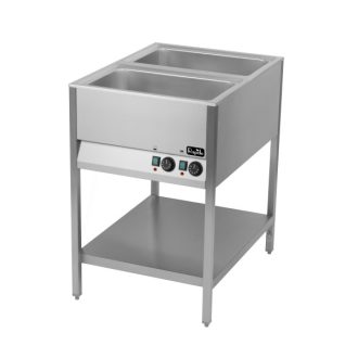   RM GASTRO BMSK 2120 Vízfürdős melegentartó 2xGN1/1, fix kivitel, alsó polccal, kezelőpanel a rövid oldalon