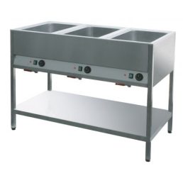  RM GASTRO BMSD 3120 Vízfürdős melegentartó 3xGN1/1, fix kivitel, alsó polccal, kezelőpanel a hosszú oldalon
