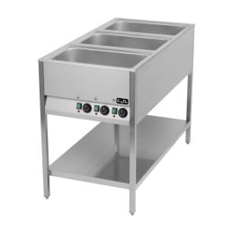   RM GASTRO BMSK 3120 Vízfürdős melegentartó 3xGN1/1, fix kivitel, alsó polccal, kezelőpanel a rövid oldalon