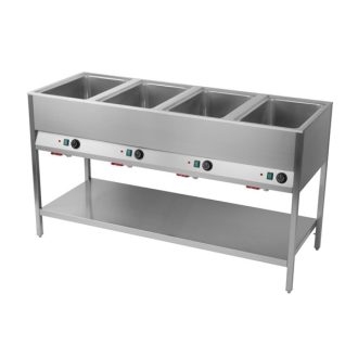   RM GASTRO BMSD 4120 Vízfürdős melegentartó 4xGN1/1, fix kivitel, alsó polccal, kezelőpanel a hosszú oldalon
