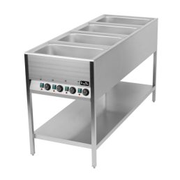   RM GASTRO BMSK 4120 Vízfürdős melegentartó 4xGN1/1, fix kivitel, alsó polccal, kezelőpanel a rövid oldalon