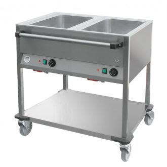   RM GASTRO BMPD 2120 Vízfűrdős melegentartó kocsi 2xGN1/1, alsó polccal, kezelőpanel a hosszú oldalon