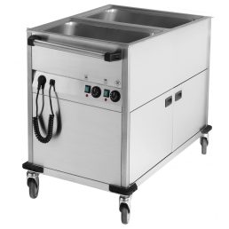   RM GASTRO BMPK 2120 CS Vízfűrdős melegentartó kocsi, zárt szekrényes, 2xGN1/1