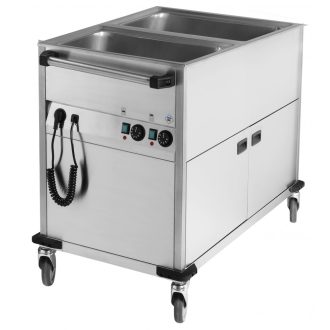   RM GASTRO BMPK 2120 CS Vízfűrdős melegentartó kocsi, zárt szekrényes, 2xGN1/1