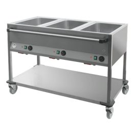   RM GASTRO BMPD 3120 Vízfűrdős melegentartó kocsi 3xGN1/1, alsó polccal, kezelőpanel a hosszú oldalon