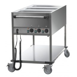   RM GASTRO BMPK 3120 Vízfűrdős melegentartó kocsi 3xGN1/1, alsó polccal, kezelőpanel a rövid oldalon