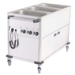   RM GASTRO BMPK 3120 CS Vízfűrdős melegentartó kocsi, zárt szekrényes, 3xGN1/1