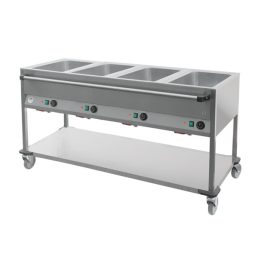   RM GASTRO BMPD 4120 Vízfűrdős melegentartó kocsi 4xGN1/1, alsó polccal, kezelőpanel a hosszú oldalon