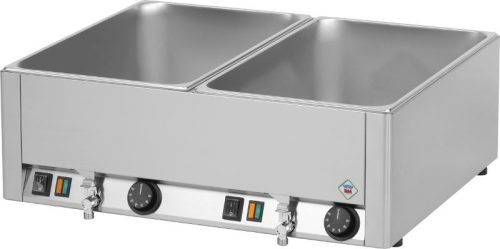 RM GASTRO REDFOX BMV 2115 Bain Marie asztali, 2xGN1/1-150 medencével, leeresztő csappal