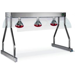   Asztali infralámpás melegentartó híd, 4x GN1/1 méretű, 4 izzóval – METALCARRELLI 9570T