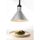 HENDI 273869 Melegentartó infralámpa, függesztett, 250W, ezüst színű kúpos lámpatesttel
