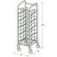 Univerzális tálcaszállító kocsi, egyoszlopos, 10 tálcához – METALCARRELLI 1470U