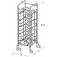 Univerzális tálcaszállító kocsi, egyoszlopos, 10 tálcához – METALCARRELLI 1470U