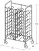 Univerzális tálcaszállító kocsi, kétoszlopos, 20 tálcához – METALCARRELLI 1475U