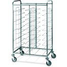 Univerzális tálcaszállító kocsi, háromoszlopos, 30 tálcához – METALCARRELLI 1480U