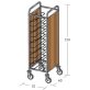 Univerzális tálcaszállító kocsi, egyoszlopos, 10 tálcához, 2 oldalon faburkolattal – METALCARRELLI 1470U-PN