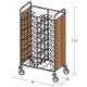 Univerzális tálcaszállító kocsi, kétoszlopos, 20 tálcához, 2 oldalon faburkolattal – METALCARRELLI 1475U-PN