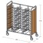 Univerzális tálcaszállító kocsi, háromoszlopos, 30 tálcához, 2 oldalon faburkolattal – METALCARRELLI 1480U-PN