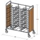 Univerzális tálcaszállító kocsi, háromoszlopos, 30 tálcához, 2 oldalon faburkolattal – METALCARRELLI 1480U-PN