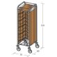   Univerzális tálcaszállító kocsi, egyoszlopos, 10 tálcához, 3 oldalon faburkolattal, felső polccal – METALCARRELLI 1471SU