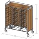 Univerzális tálcaszállító kocsi, háromoszlopos, 30 tálcához, 3 oldalon faburkolattal, felső polccal – METALCARRELLI 1481SU